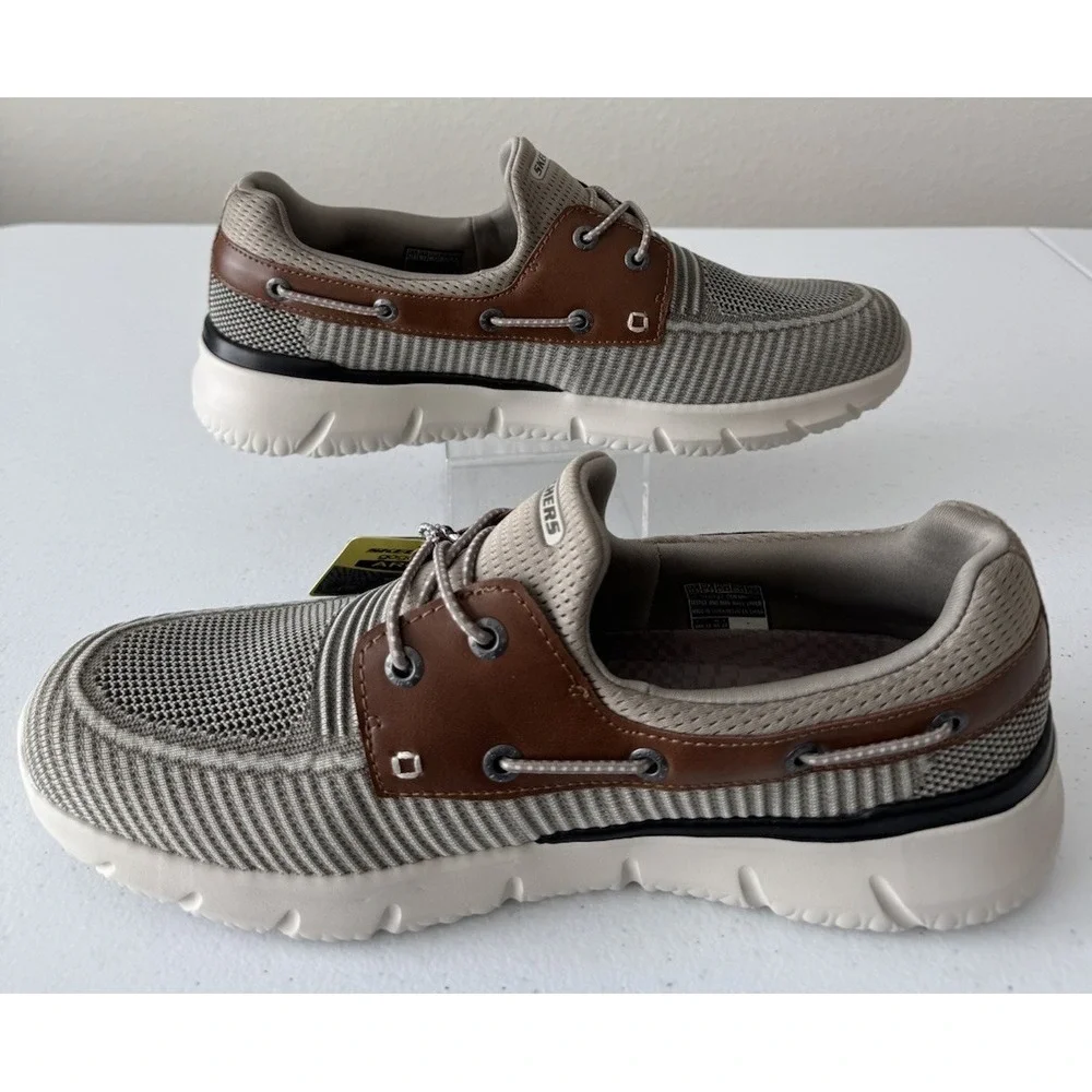 Skechers Men's‎ Del Retto Clean Slate Slip On Walking Loafers Taupe Size 11.5 US